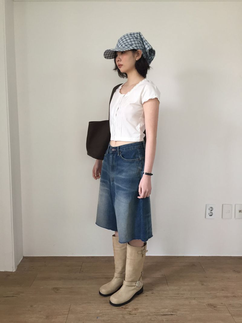 Salty Bermuda Denim Pants (1color)