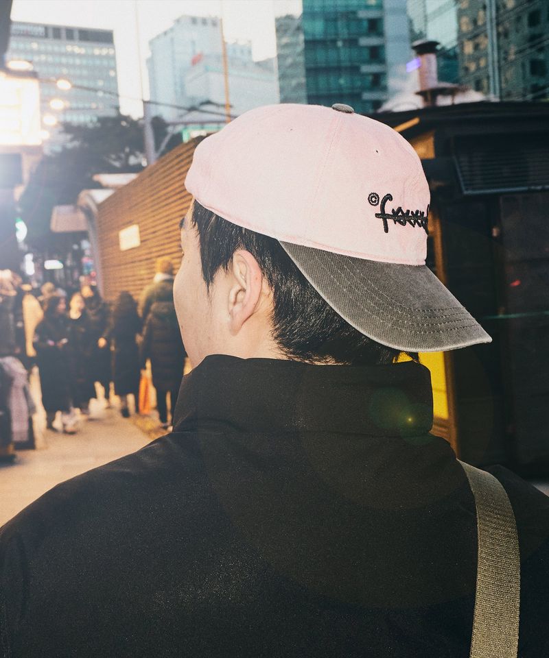 F****D SIGN STRAPBACK WASHED -CORAL/CHARCOAL-