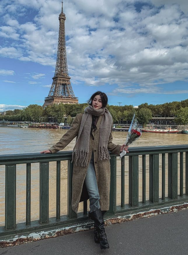 Benia Herringbone Long Coat