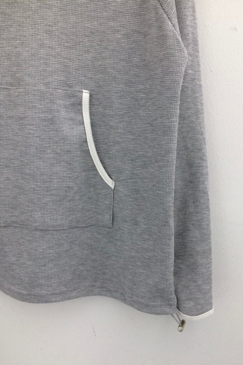 highneck loose waffle hood