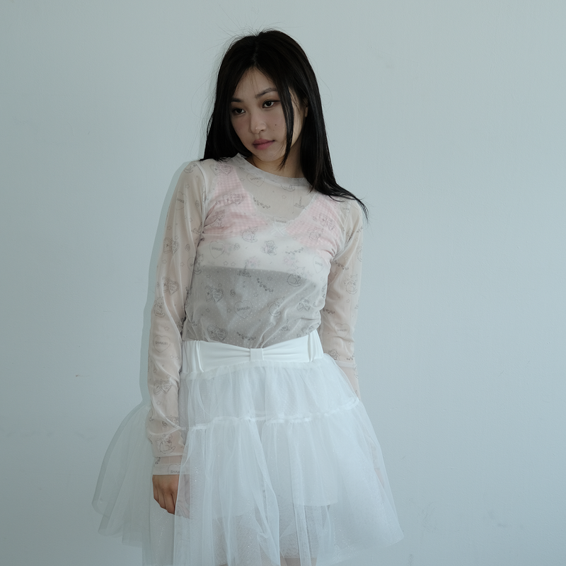 KIRIGIRL MESH TOP _CREAM