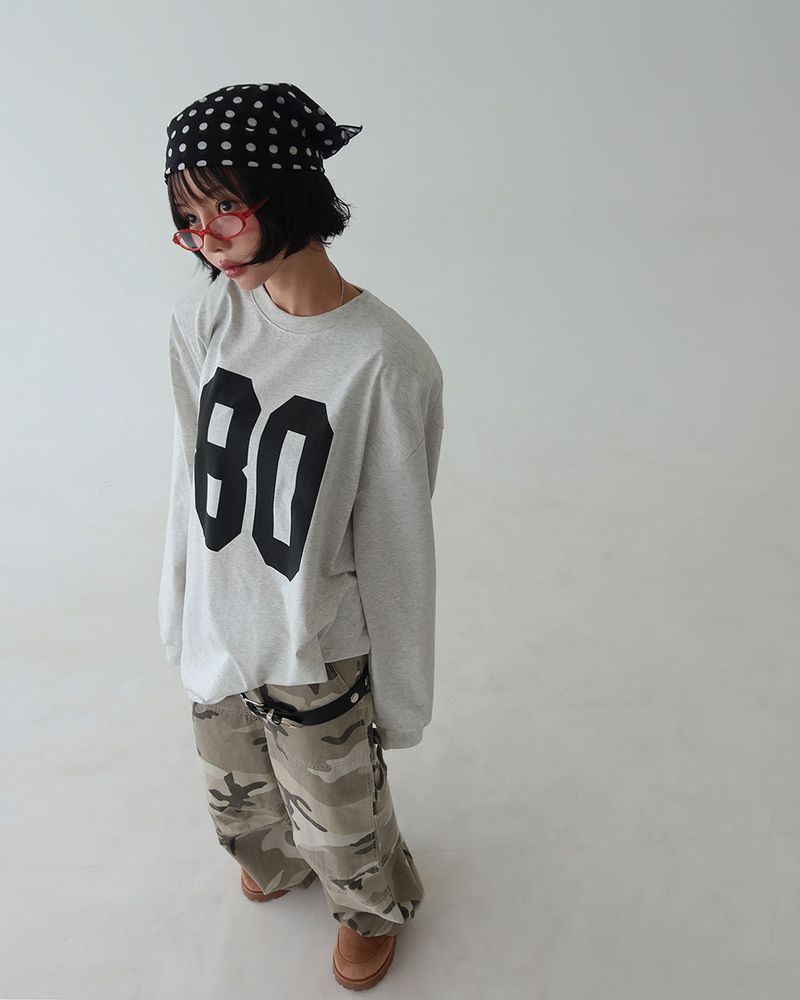 80 Number Oversized Fit Sweatshirt