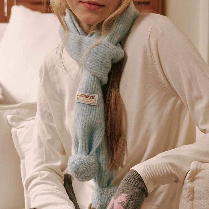 Marble Knit Mini Muffler (Sky Blue)