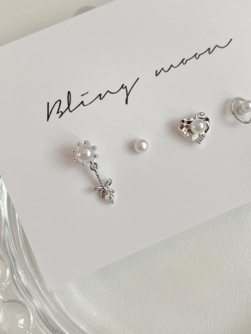 [4 set] innocent pearl piercing set