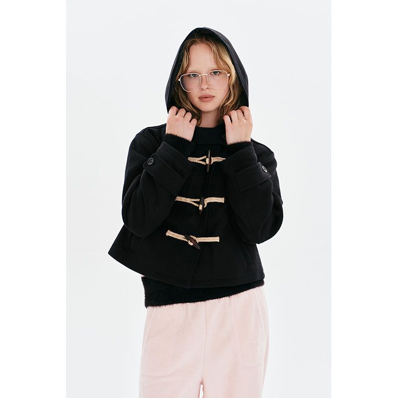 CHERRY HOODIE HALF DUFFLE COAT [NAVY]
