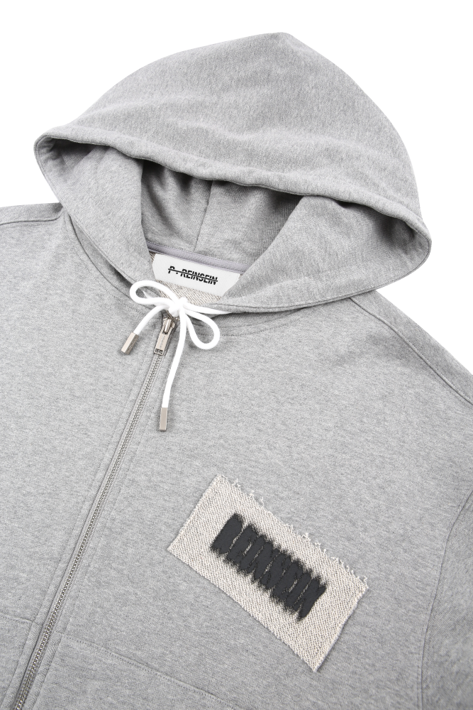 Spray patch hoodie zip-up