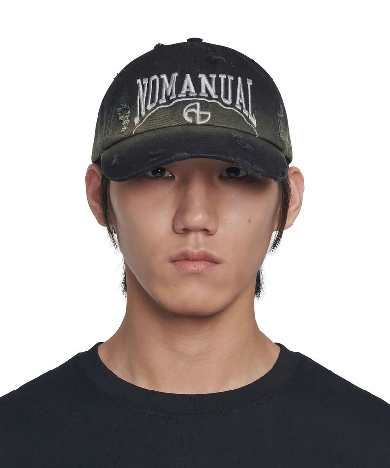 nomanual（ノーマニュアル）の「DESTROYED BALL CAP - WASHED BLACK（Hats）」