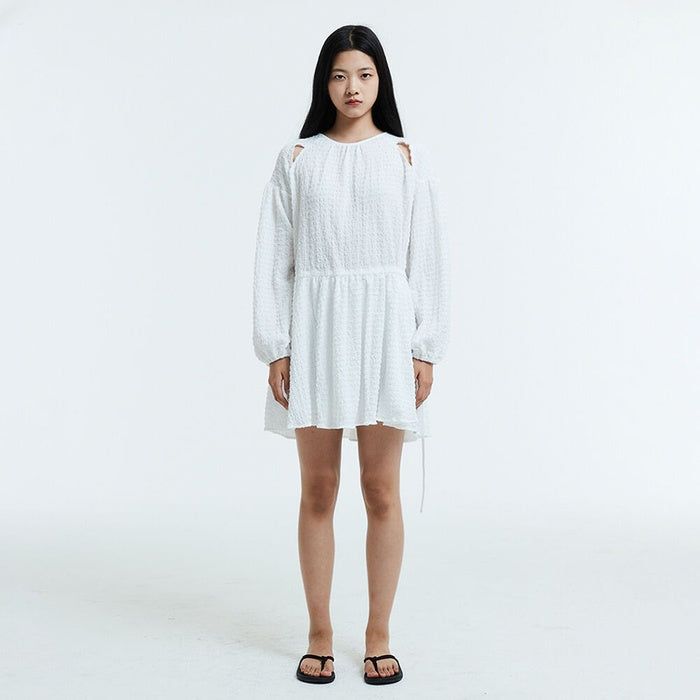 HOKUSPOKUS(ホクスポクス)の「Crochet cutout balloon dress / White(Dresses)」