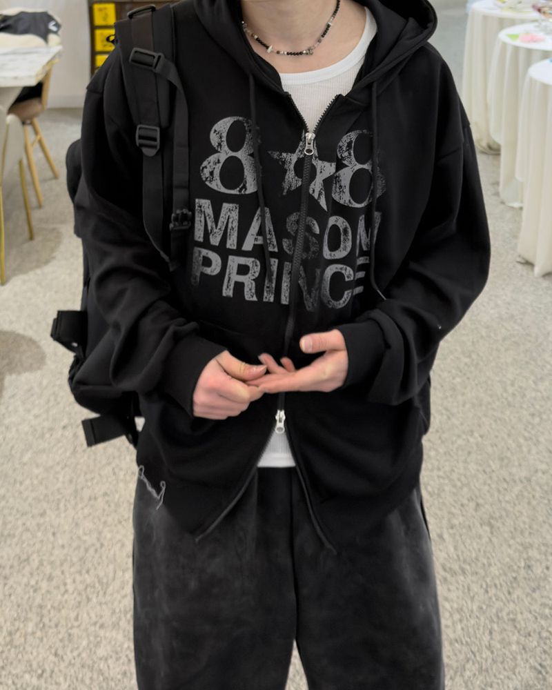 Dakel Vintage Graphic Zip-Up Hoodie