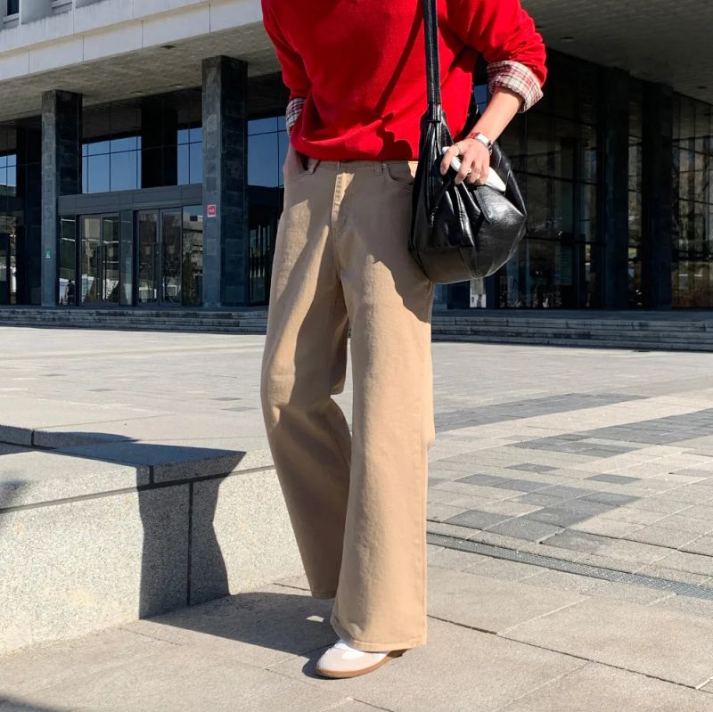 LMN Herit Bootcut Semi-Wide Cotton Pants (2 colors)