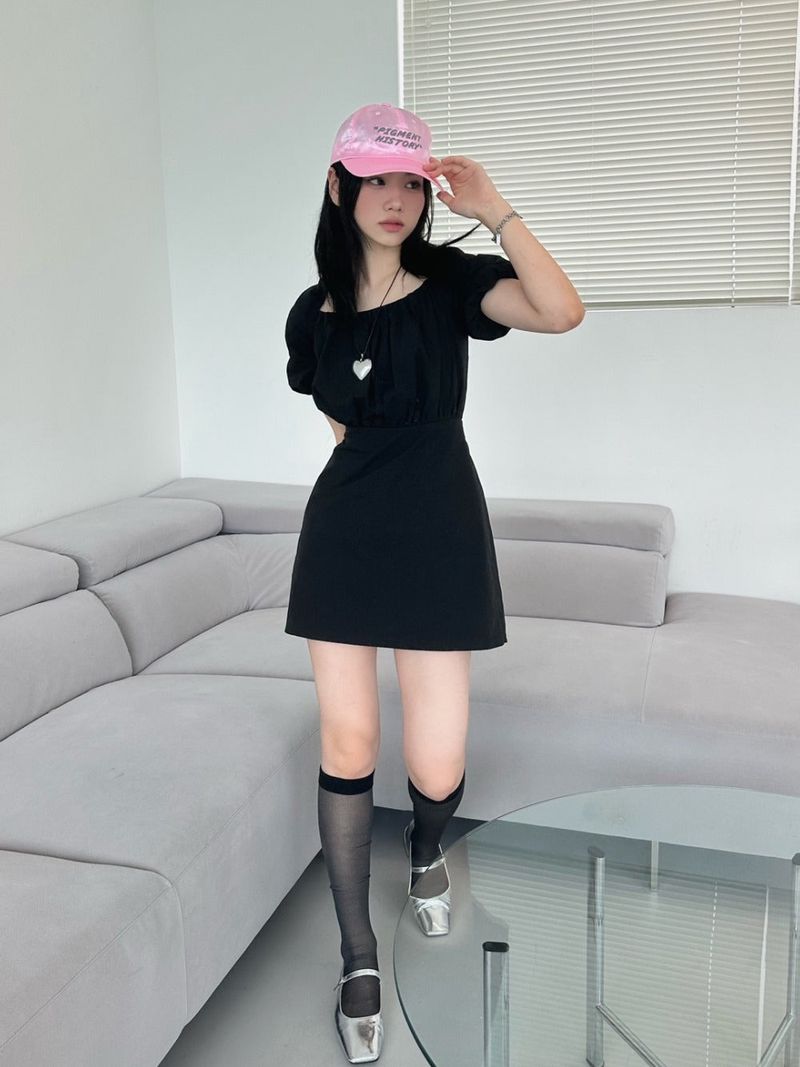 back strap ribbon dress