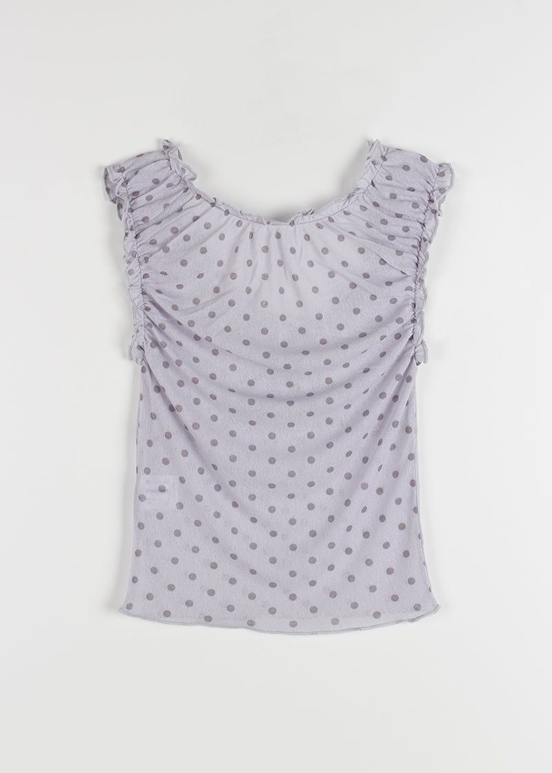 SHIRRING DOT 2-WAY TOP