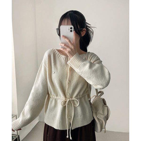 Ravi Pendant Waist String Knitted Cardigan 