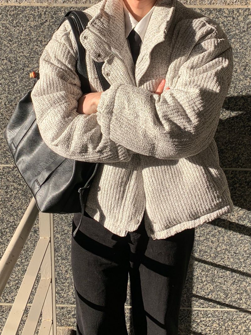 Mensfloor（メンズフロア）の「Espejer noir cropped knit padding（Jackets/Outerwear）」