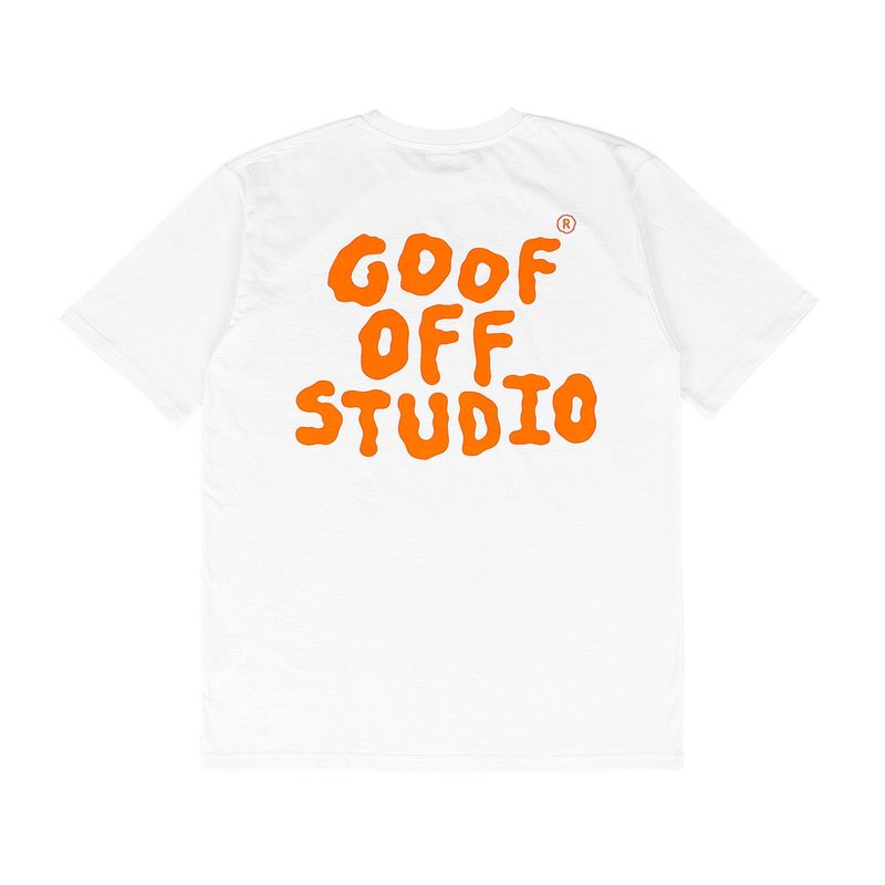 goofoffstudio(グーフオブスタジオ)の「GOOFOFF MAIN LOGO TEE - ( White - Orange )(Tops)」
