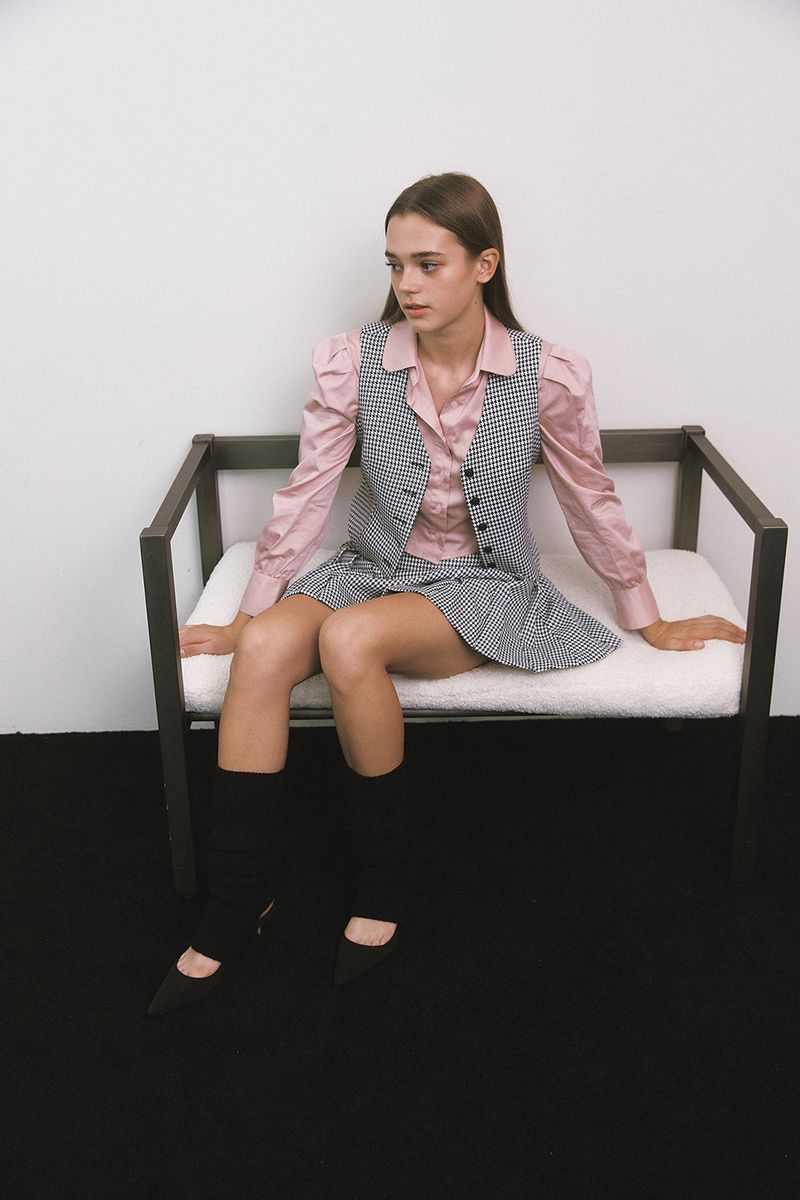 Cropped Puff Shirt Pink