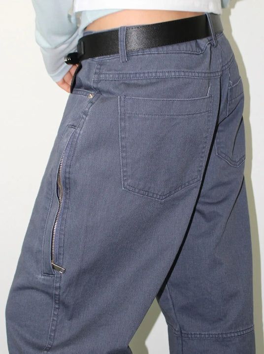 VINTAGE DYEING ZIPPER PANTS