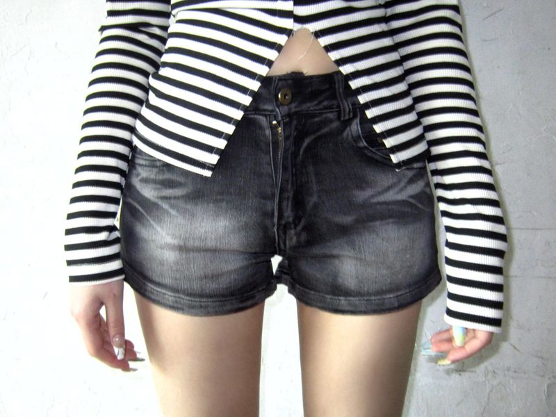 Vintage zip short denim-PT