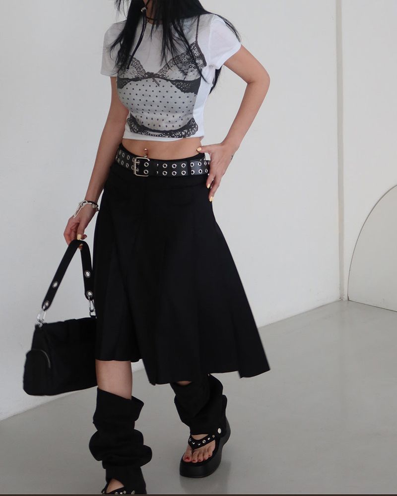 Meet pleats pleated midi skirt