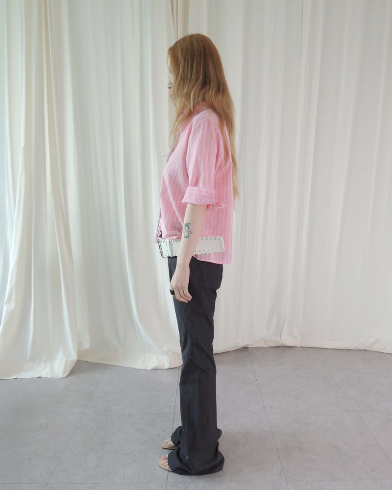 DEEP LOW EYELET BOOTCUT PANTS