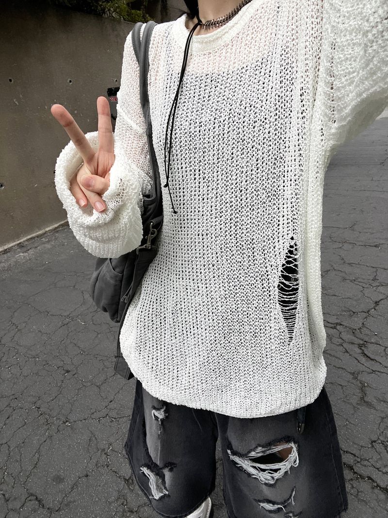 Mikey Net Damage Knitwear