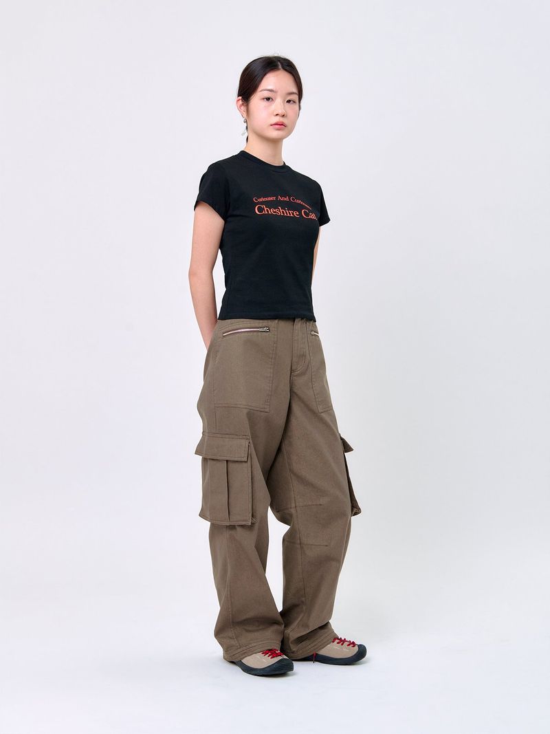 ZIP-POCKET CARGO PANTS_Brown