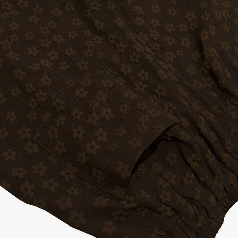 flower turn-up shorts_brown