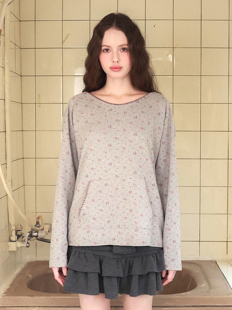 Fazed（フェイズド）の「Garden stitch hoodie / gray（Tops）」