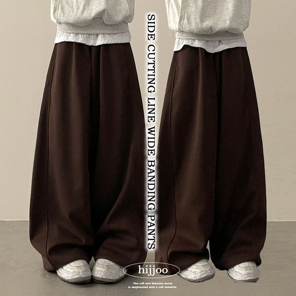Pmon Side Slit Line Training Wide Pants