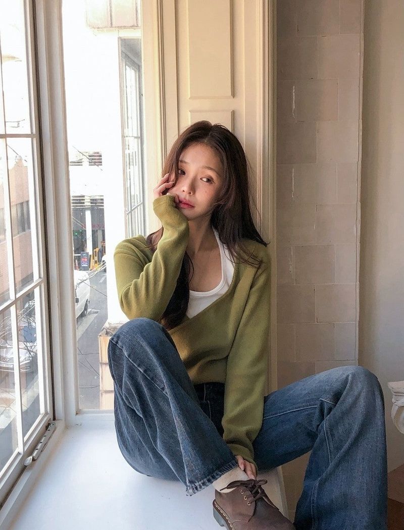 LP Cozy V-neck Wrap Knit (3color)