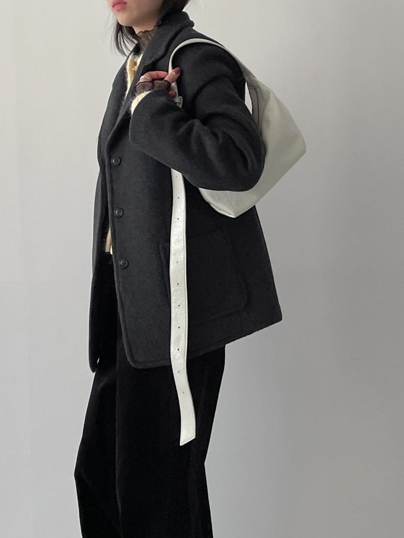[wool90%] Heavy Wool Overfit Single Jacket