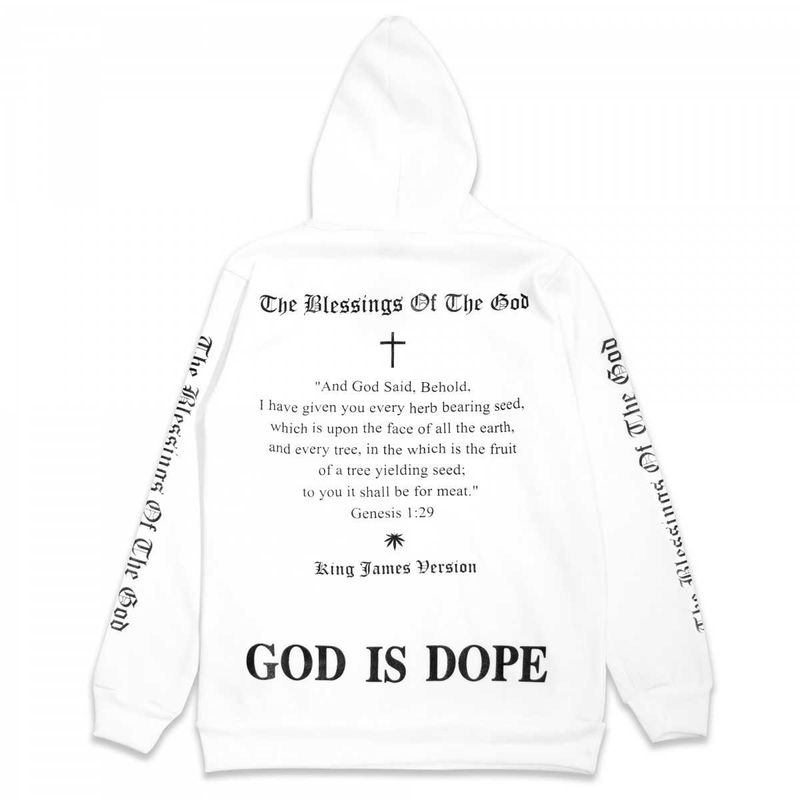 TZ worldwide GOD IS DOPE HOODIE WHITE