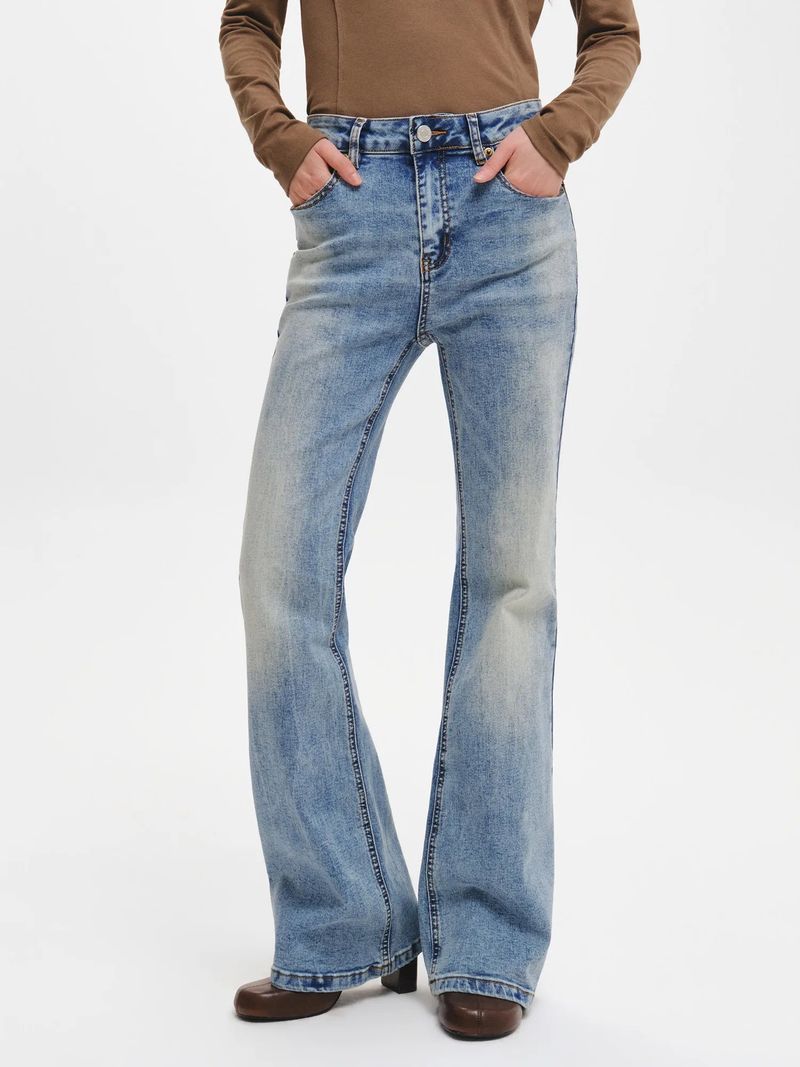 BOOTCUT WASHING DENIM PANTS
