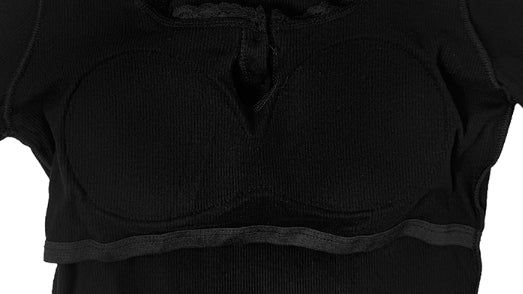 Hail Lace Cap Button Slim T-shirt