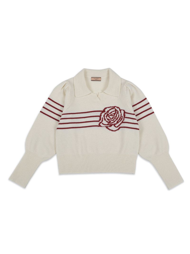 Rose Collar Knit (Ivory)