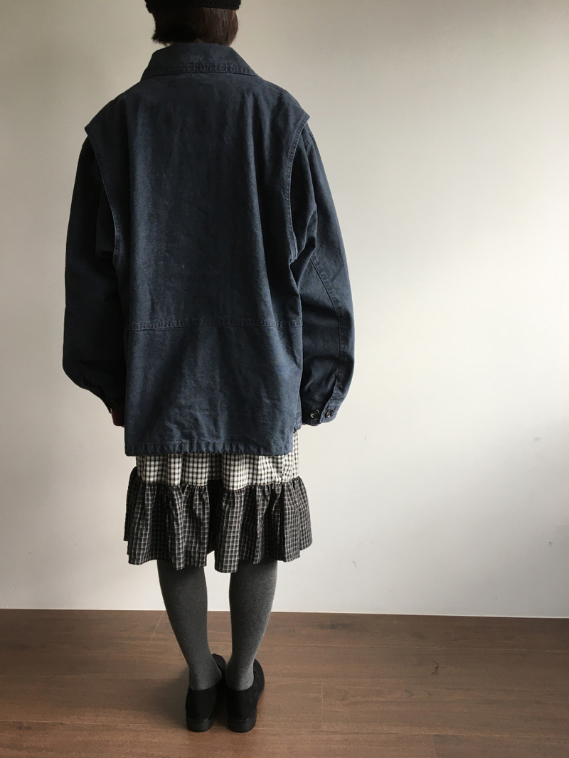 Fold check skirt (3color)