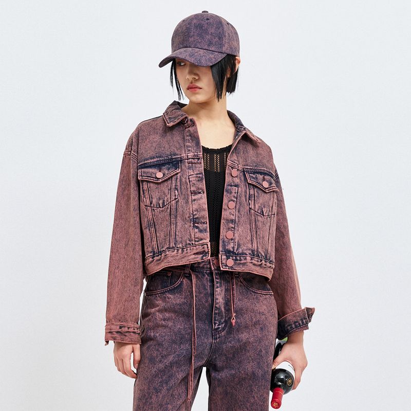 C Wear by the Genius（シーウェア バイザジーニアス）の「WINE DENIM CROP TRUCKER JACKET（Jackets/Outerwear）」