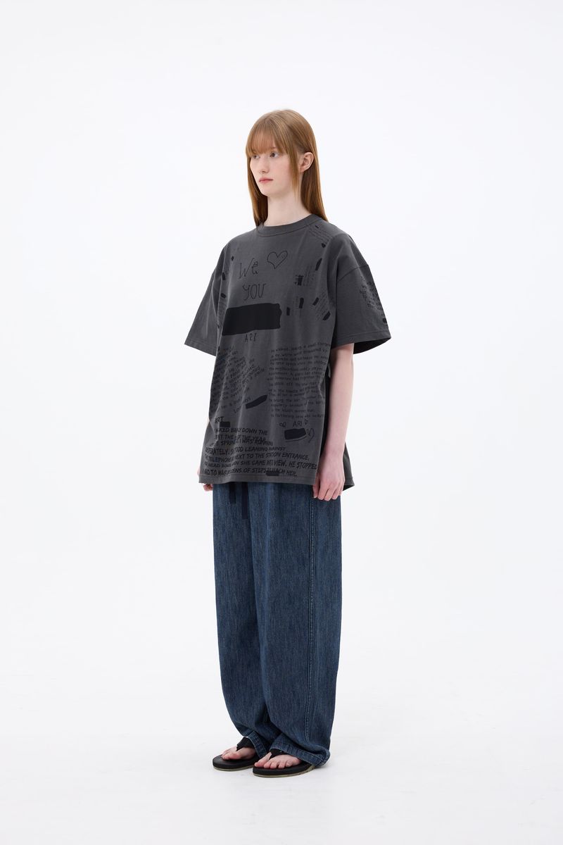 SCRIBBLE T-SHIRT / CHARCOAL