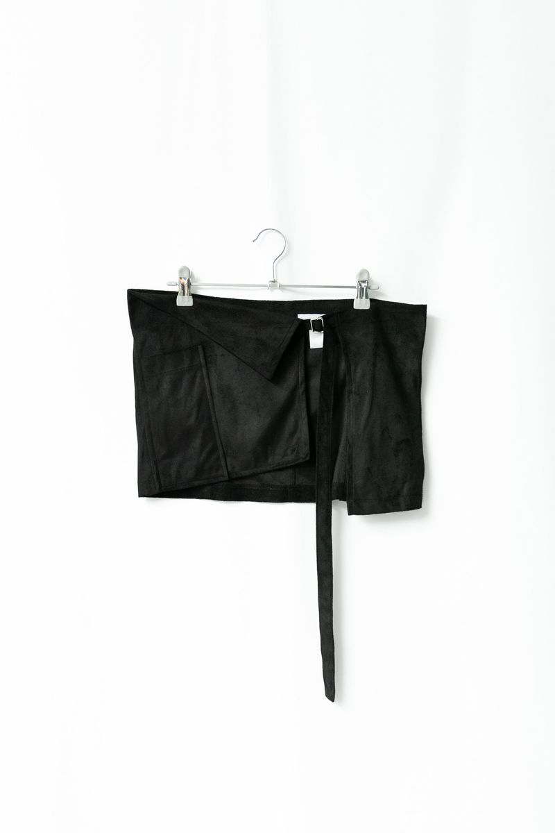 buckle suede wrap skirt(2colors)