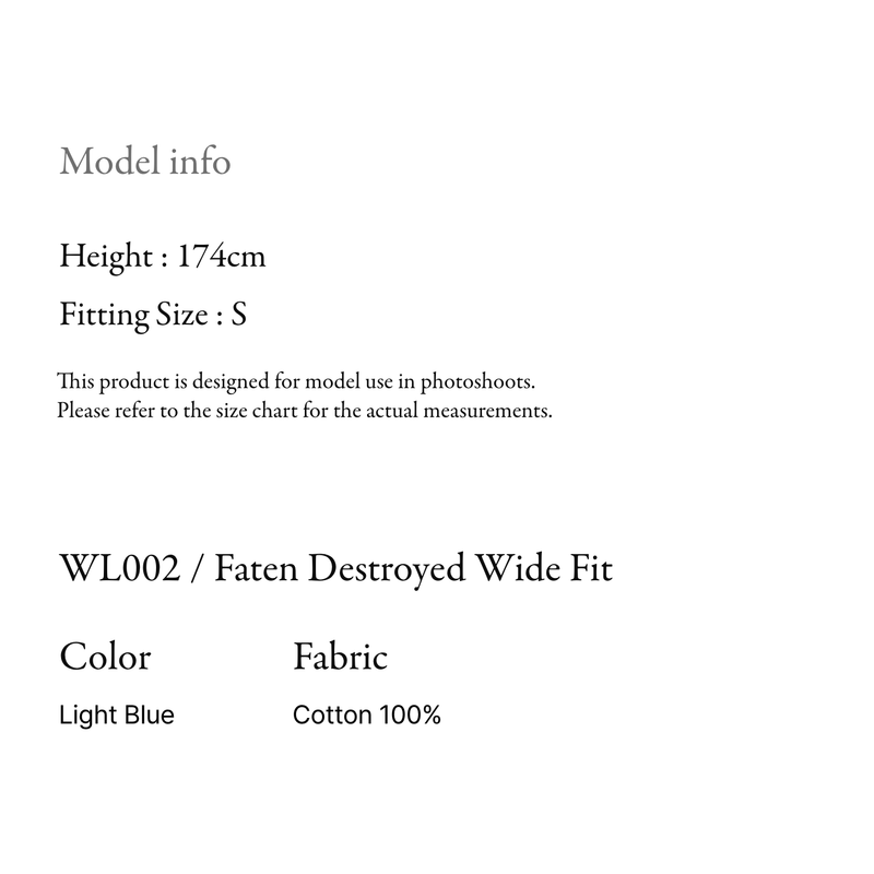 Faten destroyed wide fit - WL002
