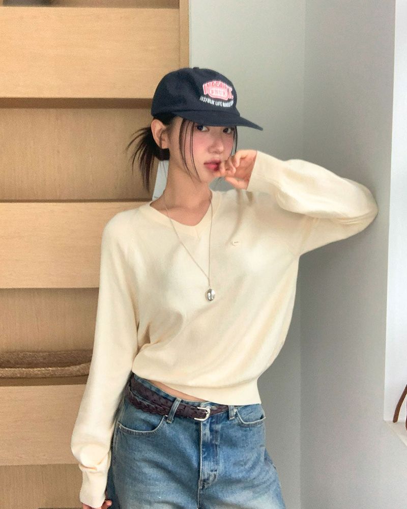 Caramel Color V-Neck Knit