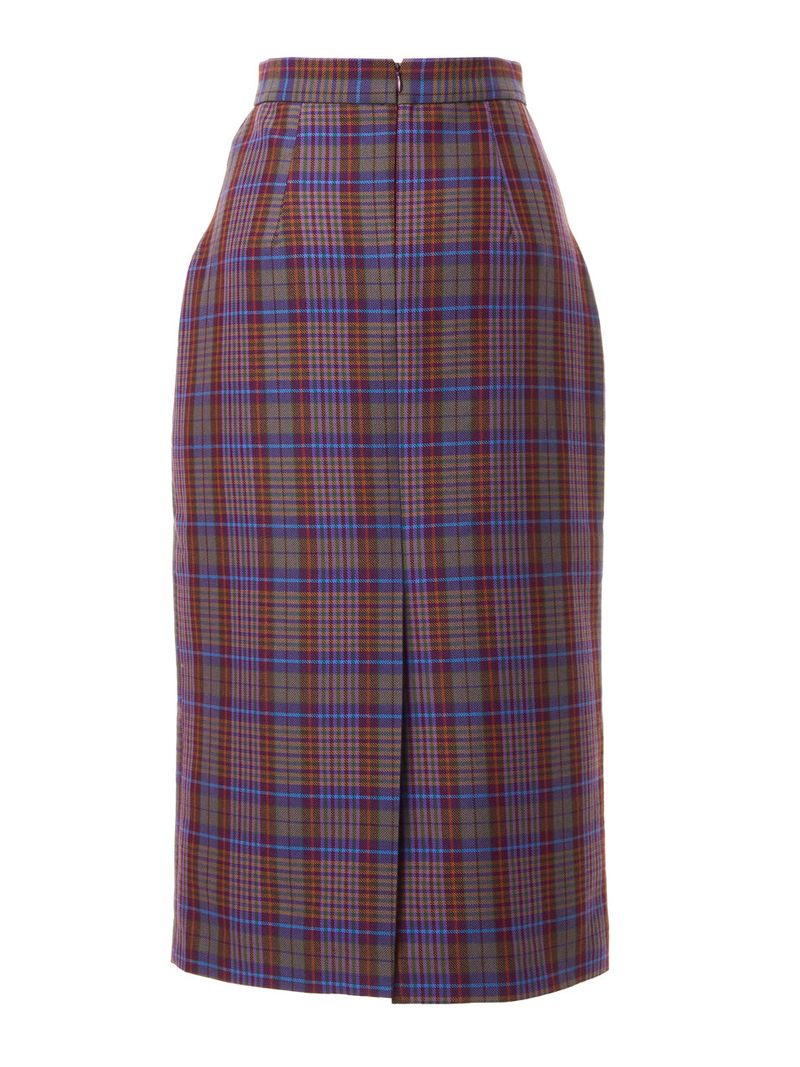 CHECK MIDI SKIRT_PURPLE