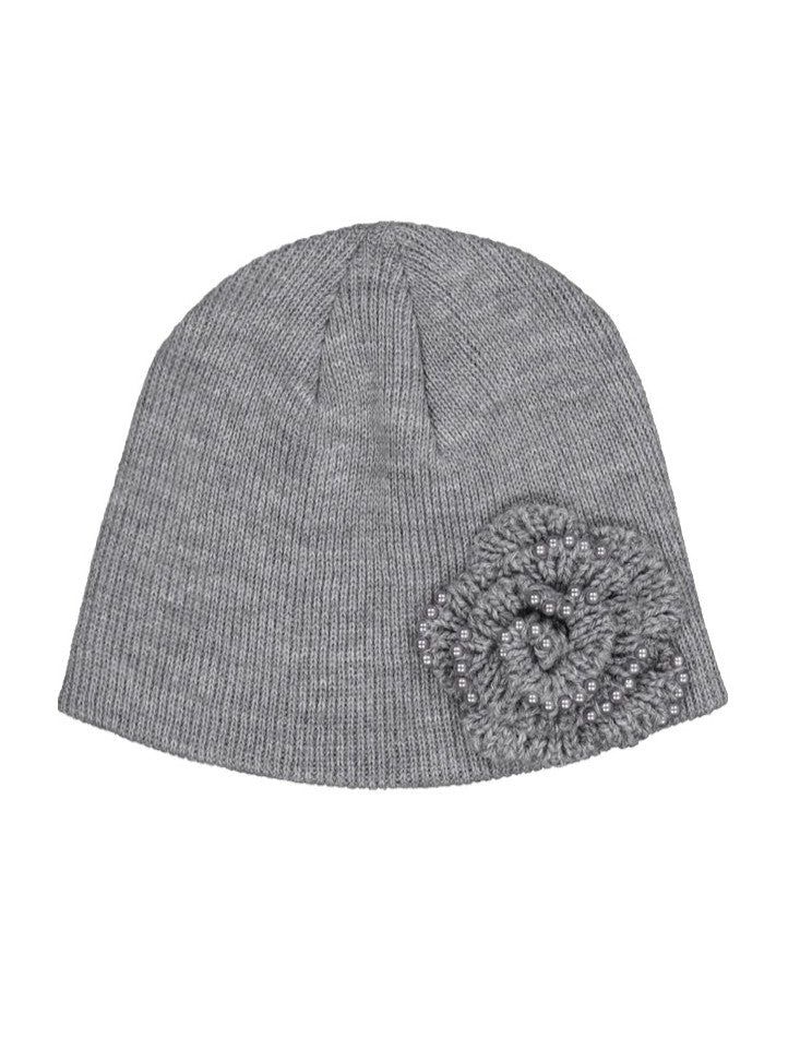 SETUP EXE（セットアップ イーエックスイー）の「PEARL CORSAGE BEANIE MELANGE GRAY（Hats）」