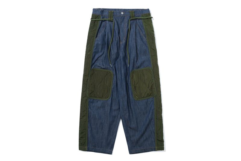 QUILTED DENIM PANTS