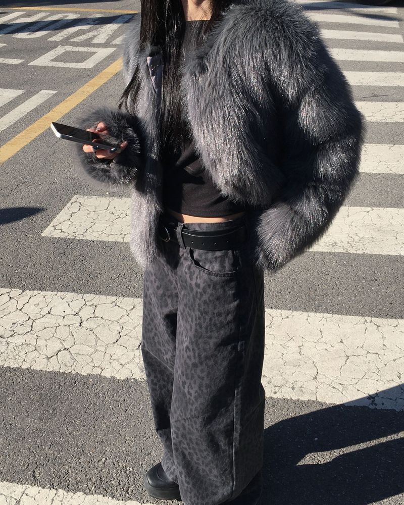Dark fur jacket