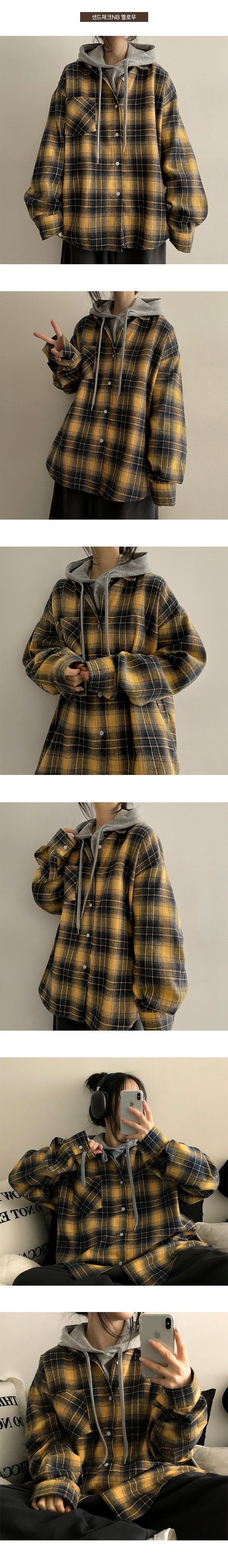 Sand Planning Oversized Checkered Shirt Shirt