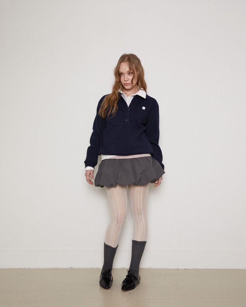 Folding puff skirt / gray