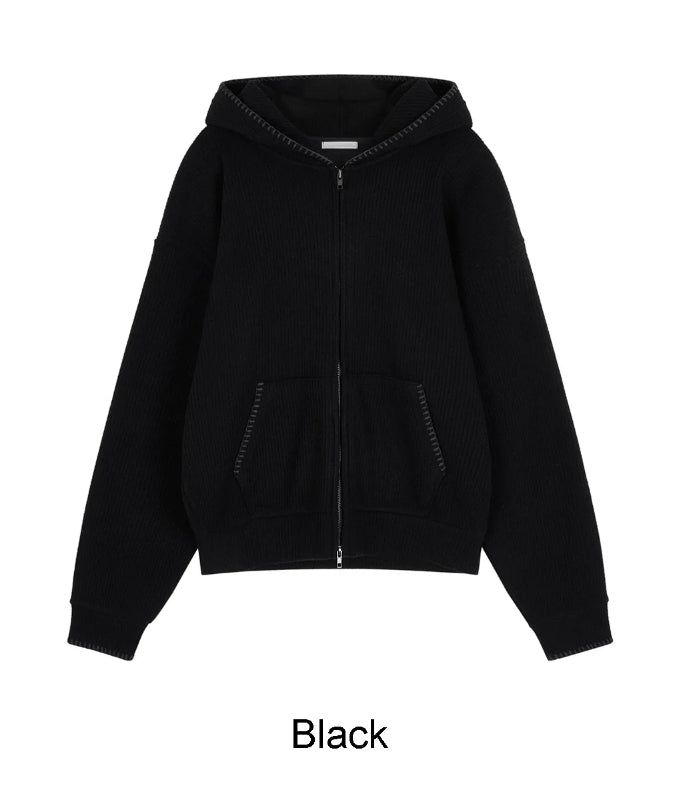 Any Stitch Knit Hood Zip Up