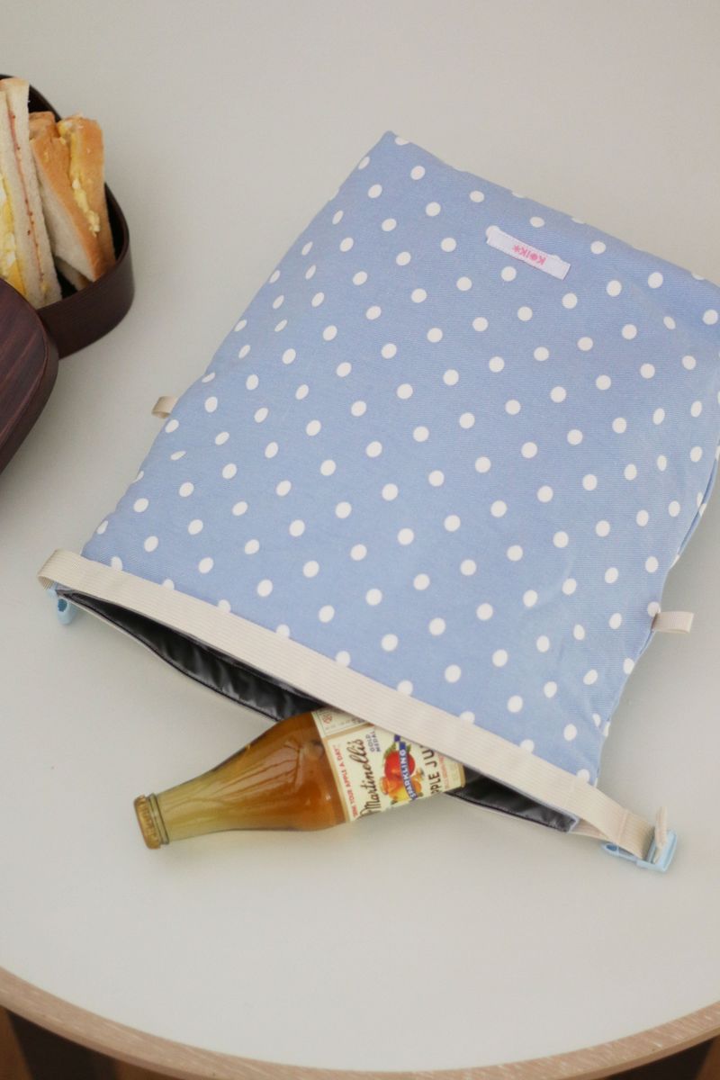 cozy lunch bag - blue dot