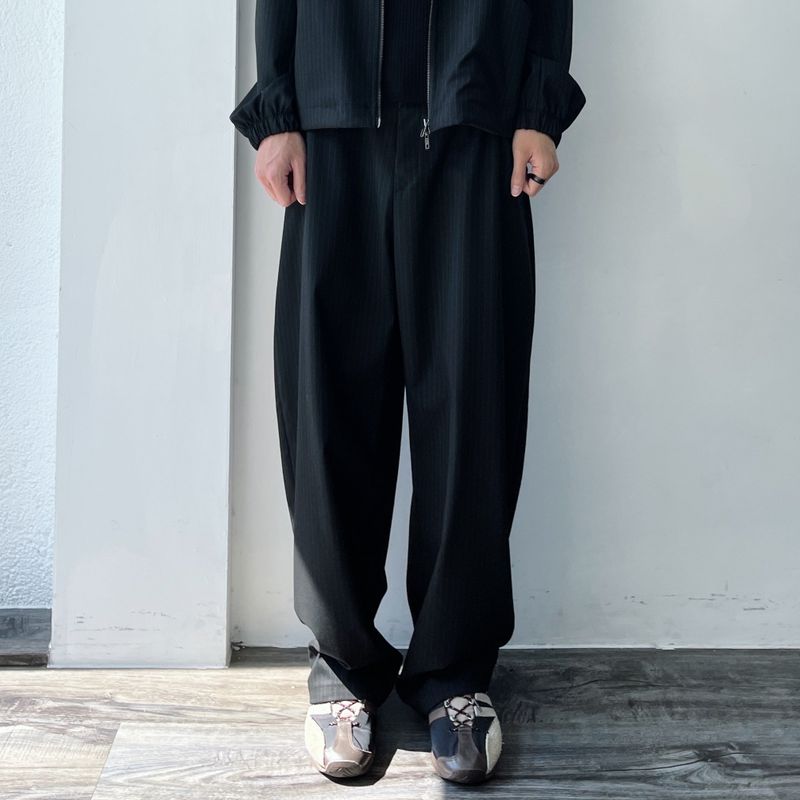 FADE MEET（フェードミート）の「Draped Pinstripe Relaxed Trousers（Pants）」